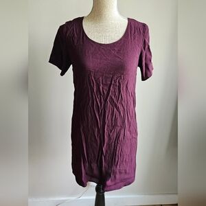 Wilfred Short Sleeve Dress in Deep Plum